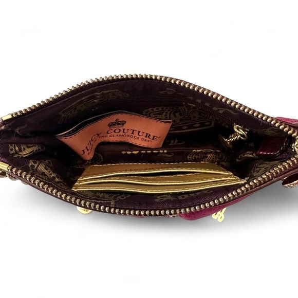 Juicy Couture Vintage Velour Mini Bag with Charms Purple/Pink Y2K Rare - Picture 6 of 8